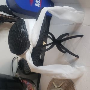 Vintage Ames Black Wicker Hat